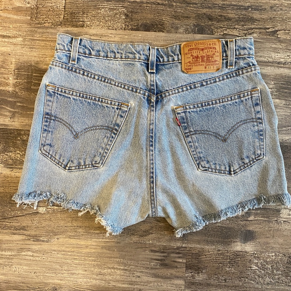 Vintage Levi’s 505 cut and distressed shorts